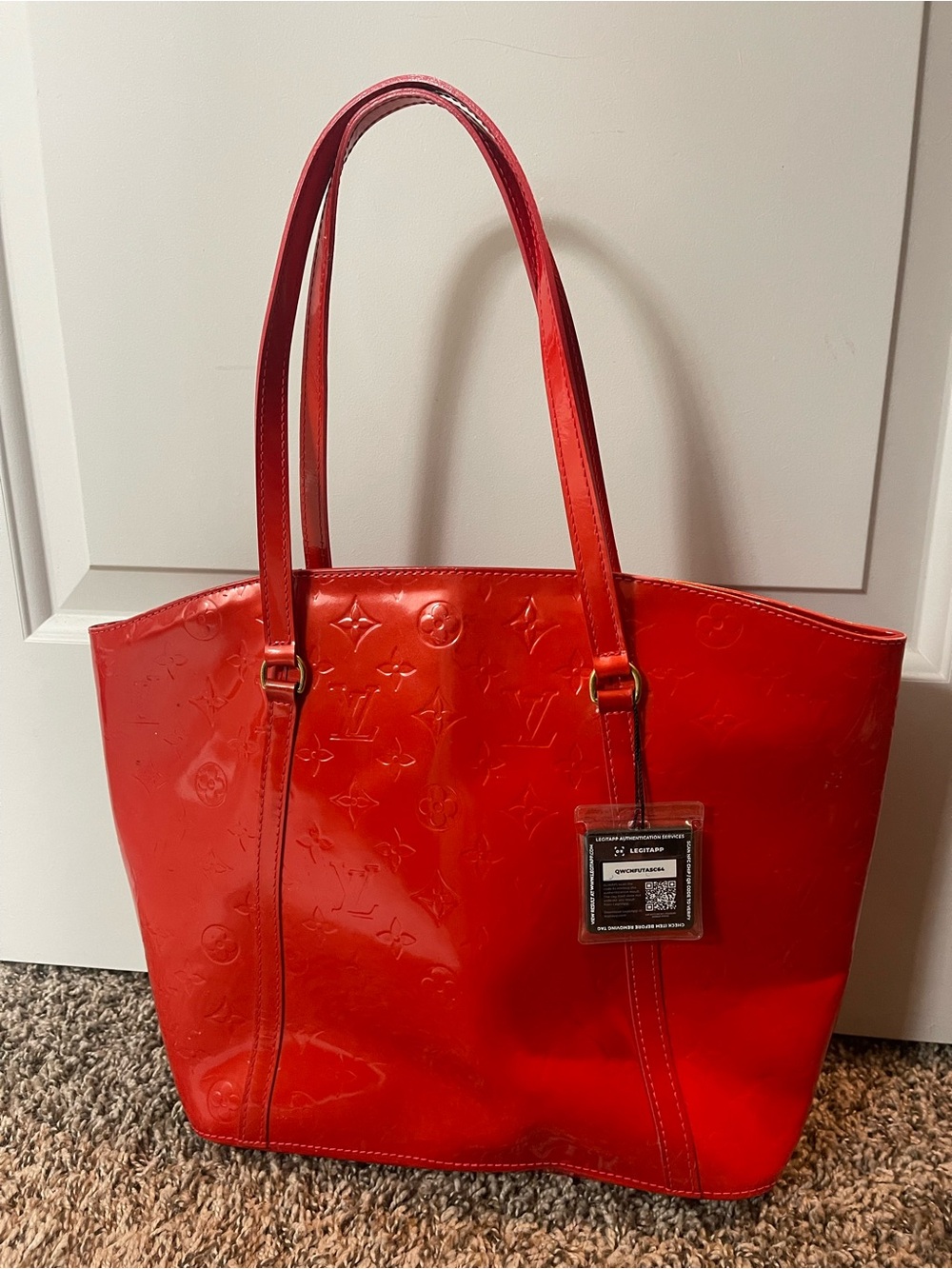 Louis Vuitton Red Patent Monogram Tote